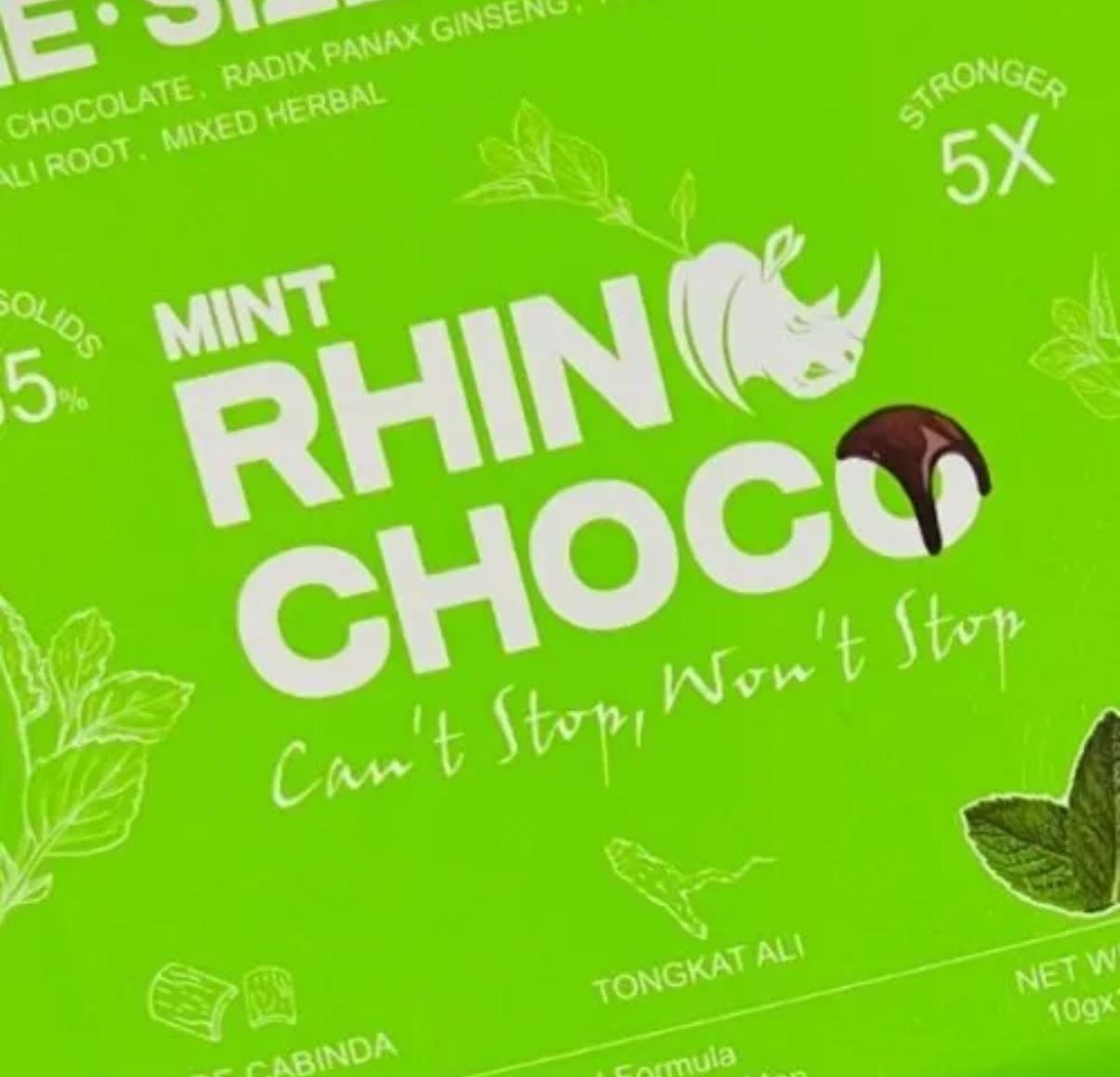 🦏🍫 Rhino Choco Power Menta – Caja 12 Piezas de 10g