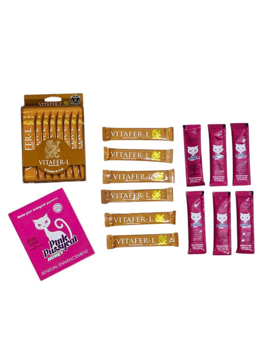 Combo Especial: 6 Vitafer 10 ml + 6 Sobres Miel CAT para Dama