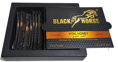 Caja 24 Sobres Miel Black Vital Honey Horse